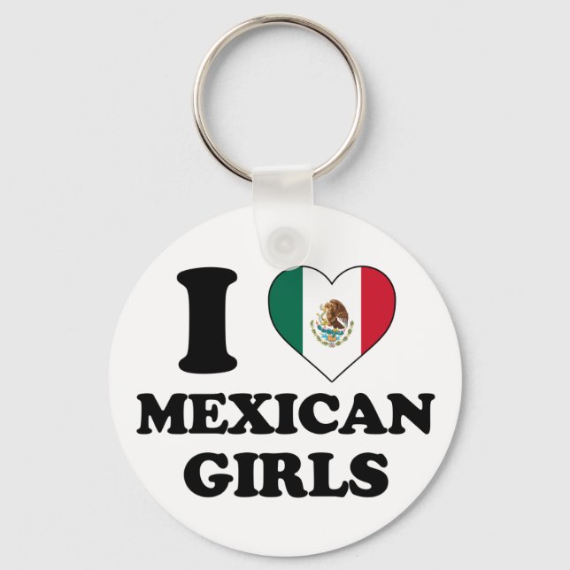 Porte-clés J'aime les filles mexicaines (Recto)