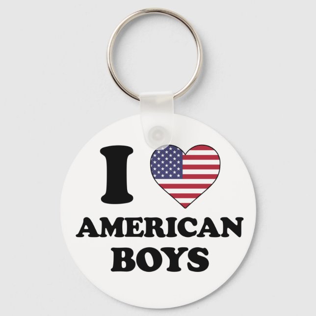 Porte-clés J'aime les garçons américains (Recto)