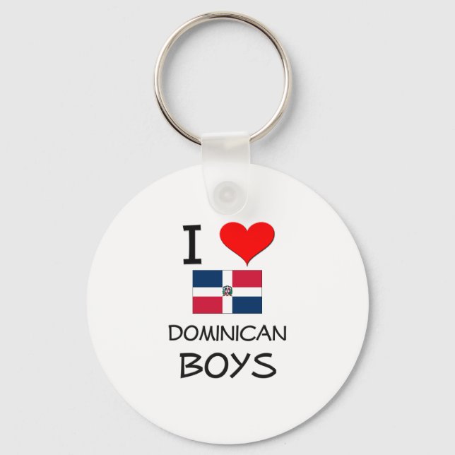 Porte-clés J'aime les garçons dominicains (Recto)