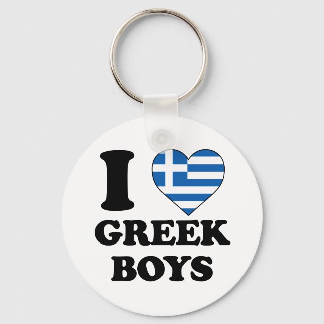 Porte-clés J'aime les garçons grecs (Recto)