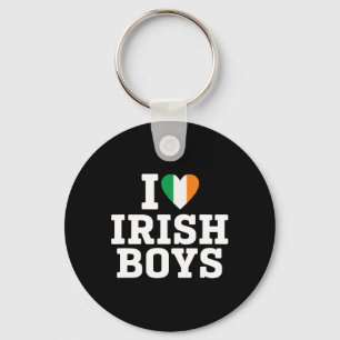 Porte-clés J'aime les garçons irlandais Drapeau de l'Irlande 