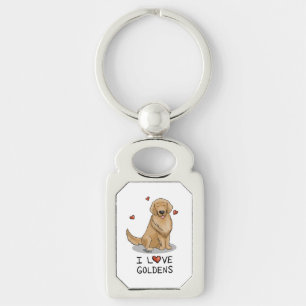 Porte-clés J'Aime Les Goldens J'Aime Les Golden Retrievers Mi