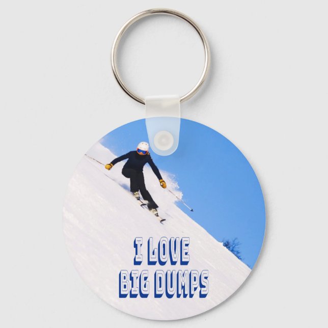 Porte-clés J'Aime Les Grosses Bandes Neige Ski À La Descente (Recto)