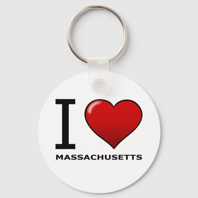 PORTE-CLÉS J'AIME LES MASSACHUSETTS (Recto)