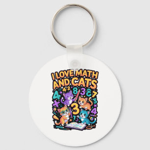Porte-clés J'aime les maths et les chats Enseignant Élève
