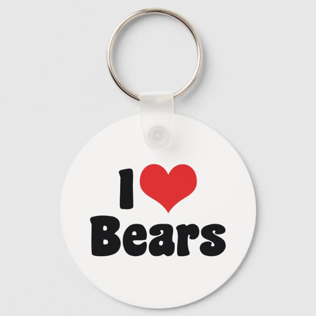 Porte-clés J'aime les ours à coeur (Recto)