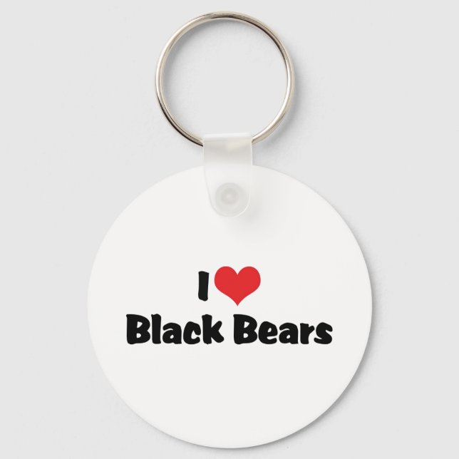 Porte-clés J'aime les ours noirs à coeur (Recto)