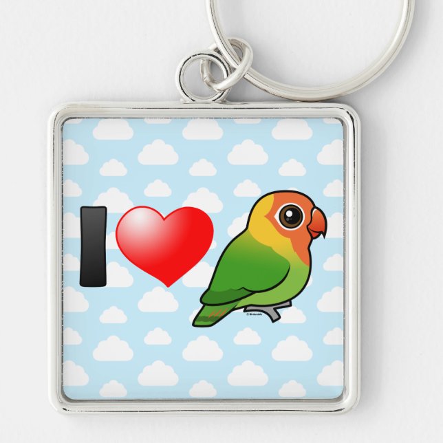 Porte-clés J'aime les perruches de Lilian (Devant)