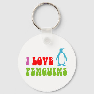 Porte-clés J'aime les pingouins