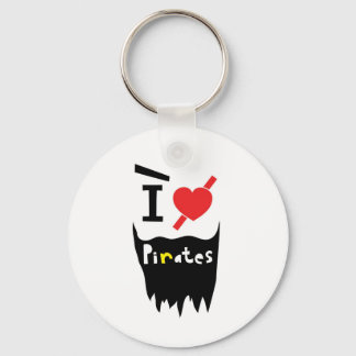 Porte-clés J'aime les pirates