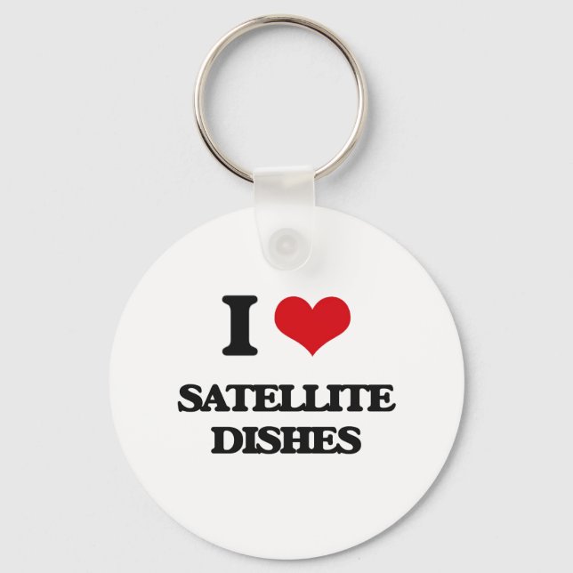 Porte-clés J'aime les plats satellites (Recto)