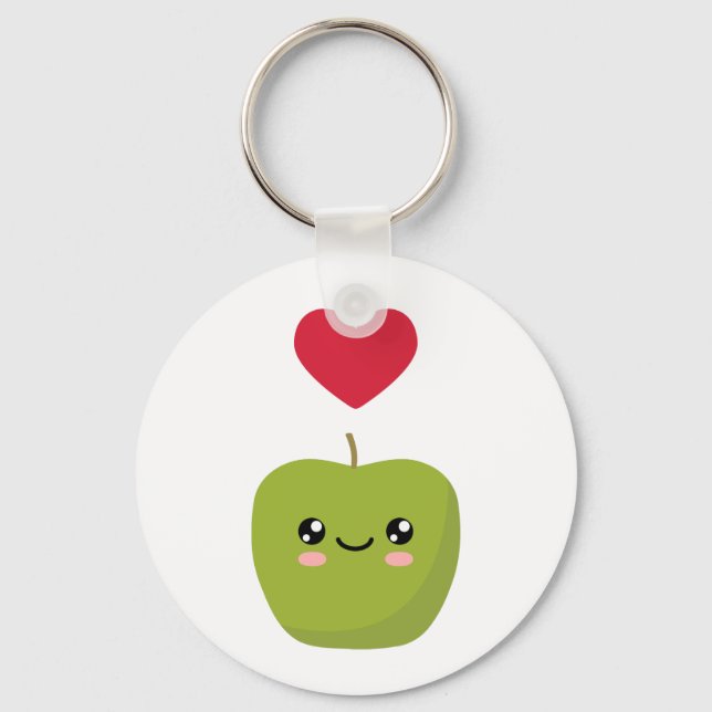Porte-clés J'aime les pommes (Recto)