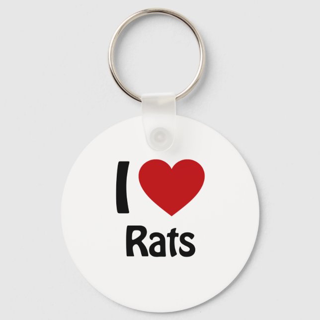 Porte-clés J'aime les rats (Recto)