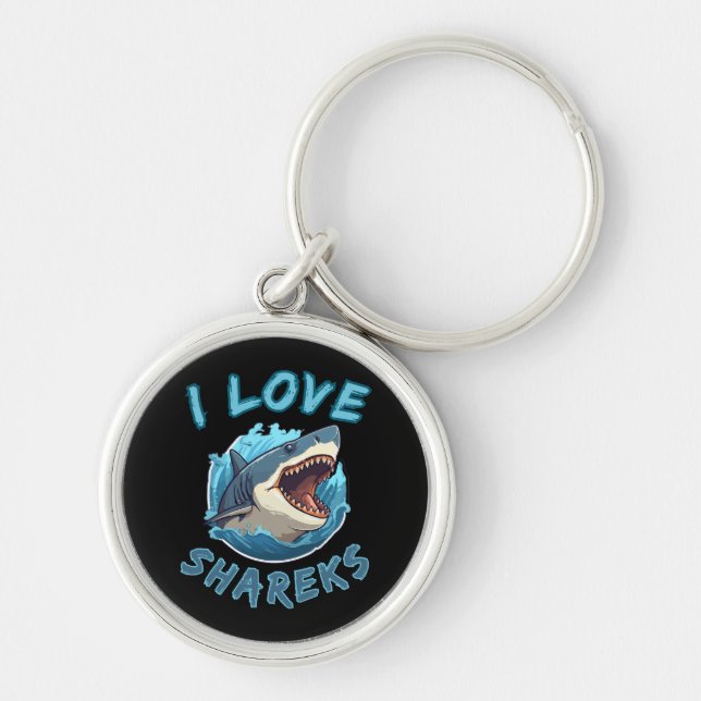 Porte-clés J'aime les requins Fisher (Devant)