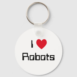 Porte-clés J'aime les robots