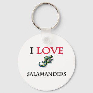 Porte-clés J'aime les salamandres