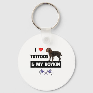 Porte-clés J'Aime Les Tatouages Et Mon Chien Espagnol De Boyk