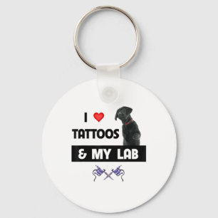 Porte-clés J'Aime Les Tatouages Et Mon Labrador Retriever Lab