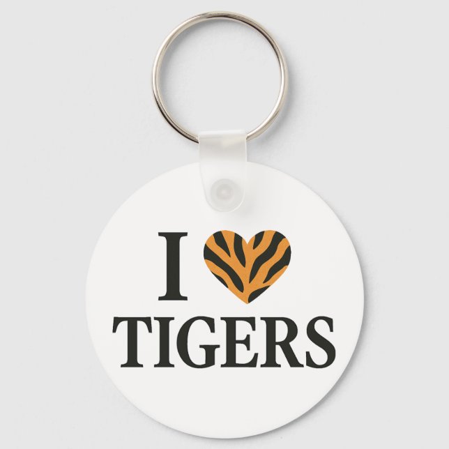 Porte-clés J'aime les tigres (Recto)