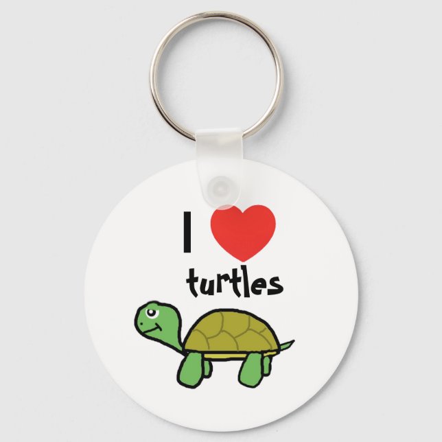 Porte-clés J'aime les tortues (Recto)