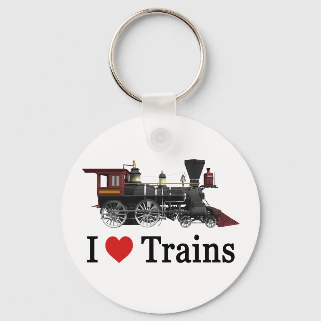 Porte-clés J'aime les trains (Recto)