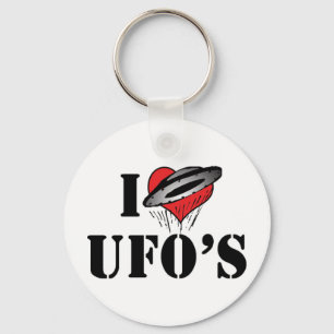 Porte-clés J'aime les UFO à forme de coeur - Amoureux de l'Al