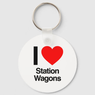 Porte-clés j'aime les wagons de station