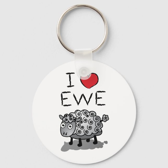 Porte-clés J'Aime L'Ewe ! Saint Valentin (Recto)