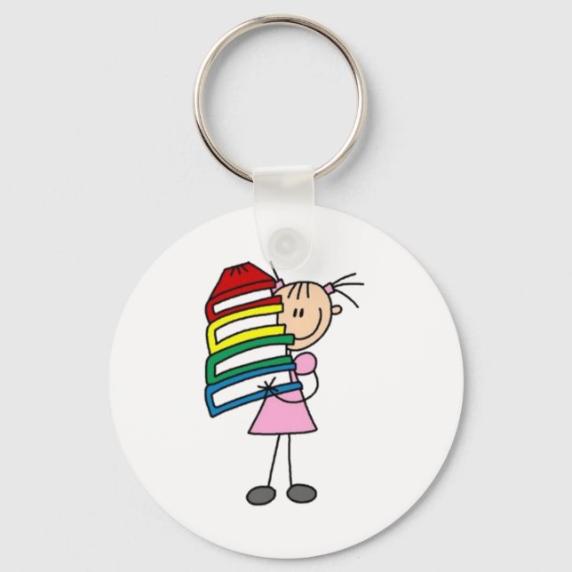 Porte-clés J'Aime Lire La Figure De Stick (Recto)