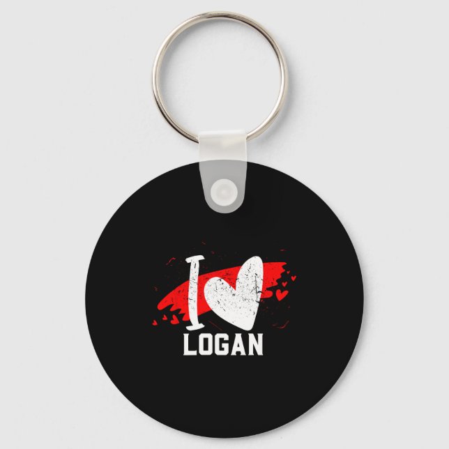 Porte-clés J'aime Logan J'adore Logan  (Recto)