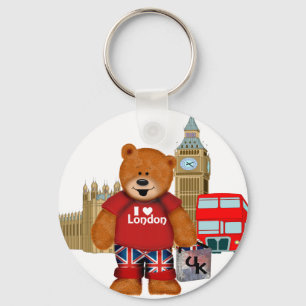 Porte-clés J'aime Londres - ours de nounours