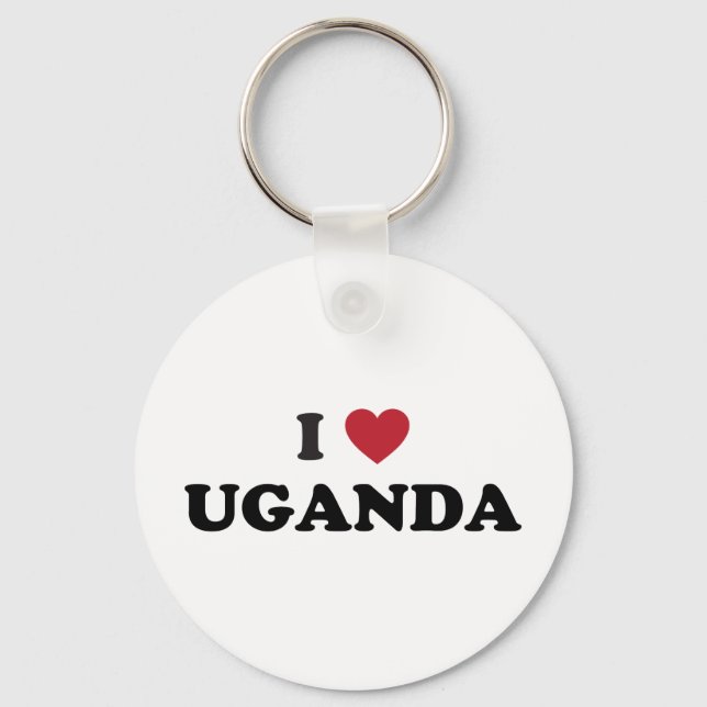 Porte-clés J'aime l'Ouganda (Recto)