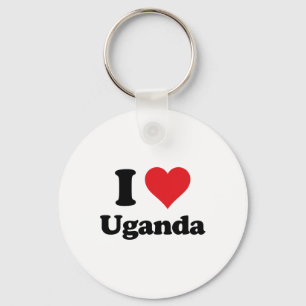 Porte-clés J'aime l'Ouganda Pays d'amour Souvenir Thème