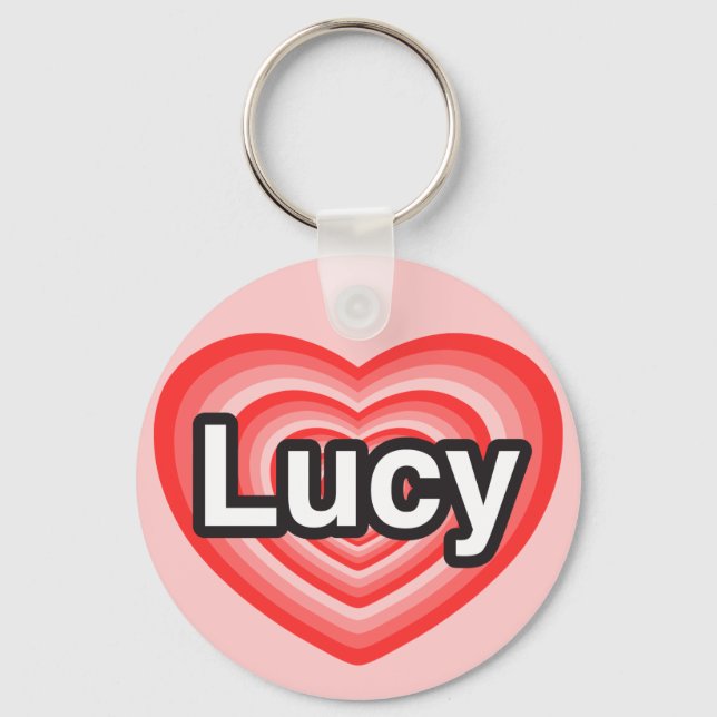 Porte-clés J'aime Lucy. Je t'aime Lucy. Cœur (Recto)