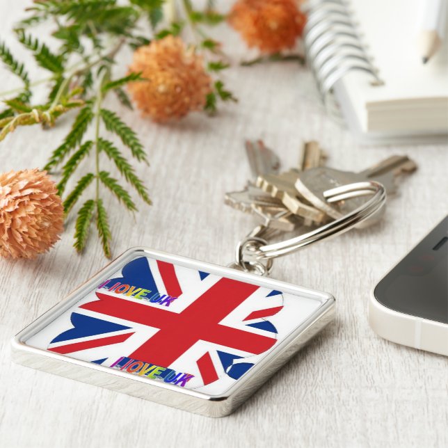 Porte-clés J'aime l'UK Art Print (Côté)