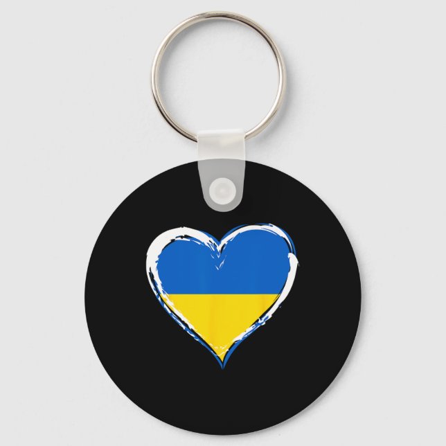 Porte-clés J'aime l'Ukraine - Soutenez l'Ukraine - Drapeau de (Recto)