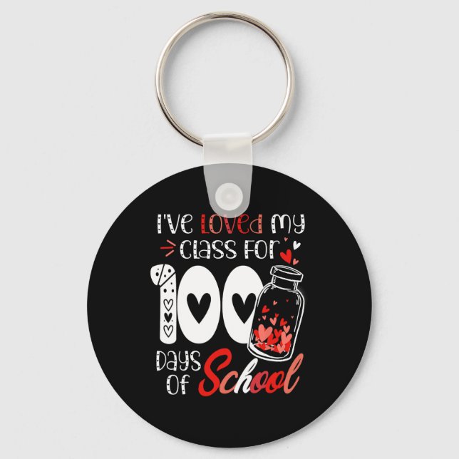 Porte-clés J'aime ma classe pour 100 jours professeur Valent (Recto)