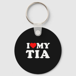 Porte-clés J'aime ma famille de cœur de Tia grand-mère manche