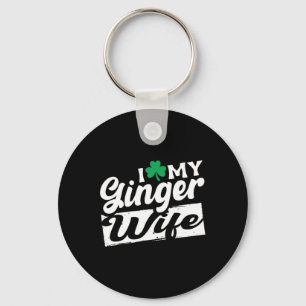 Porte-clés J'aime ma femme rousse Shamrock Saint-Patrick