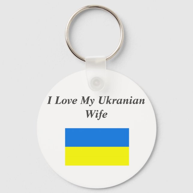 Porte-clés J'Aime Ma Femme Ukrainienne (Recto)