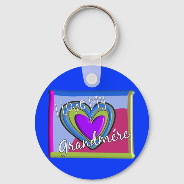 Porte-clés J'aime ma grand-mère (FRANÇAIS) (Recto)