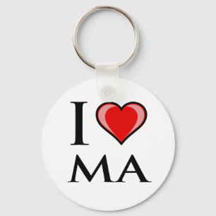Porte-clés J'aime mA - le Massachusetts