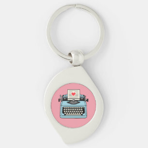 Porte-clés J'aime ma machine à écrire