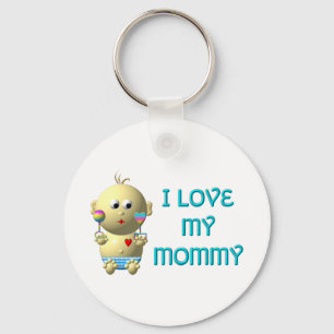 Porte-clés J'aime ma maman Bouncing Baby avec le coeur et les