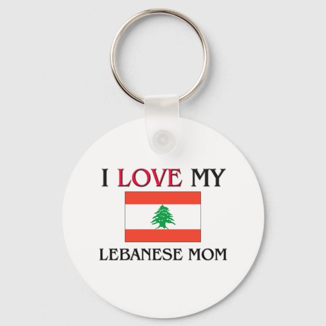 Porte-clés J'aime ma maman libanaise (Recto)