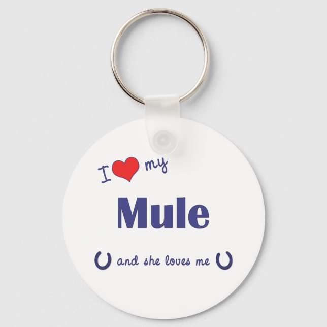 Porte-clés J'Aime Ma Mule (Mule Féminine) (Recto)