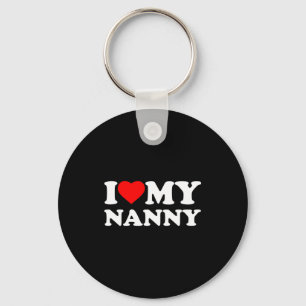 Porte-clés J'aime ma nounou cœur famille grand-mère manches l