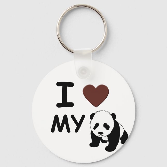 PORTE-CLÉS J'AIME MA PANDA (Recto)