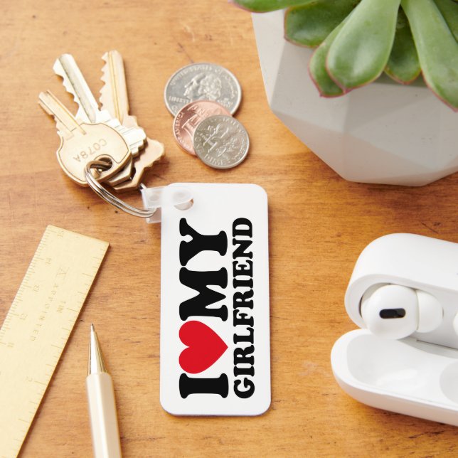 Porte-clés J'Aime Ma Petite Amie Avec Coeur Keychain (Bureau)