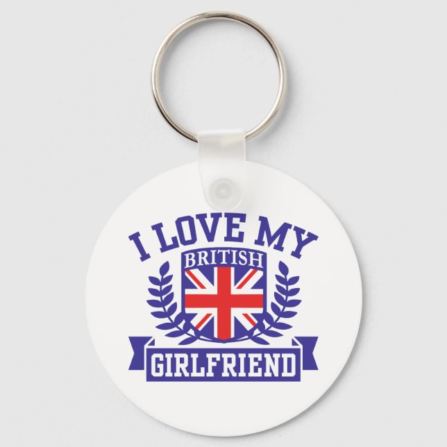 Porte-clés J'Aime Ma Petite Amie Britannique (Recto)